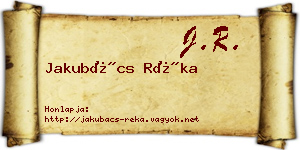Jakubács Réka névjegykártya