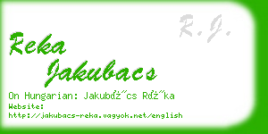 reka jakubacs business card